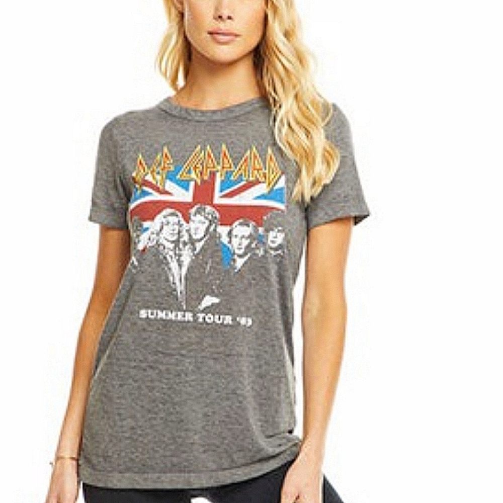 Chaser Graphic Small Def Leppard Band tee grey